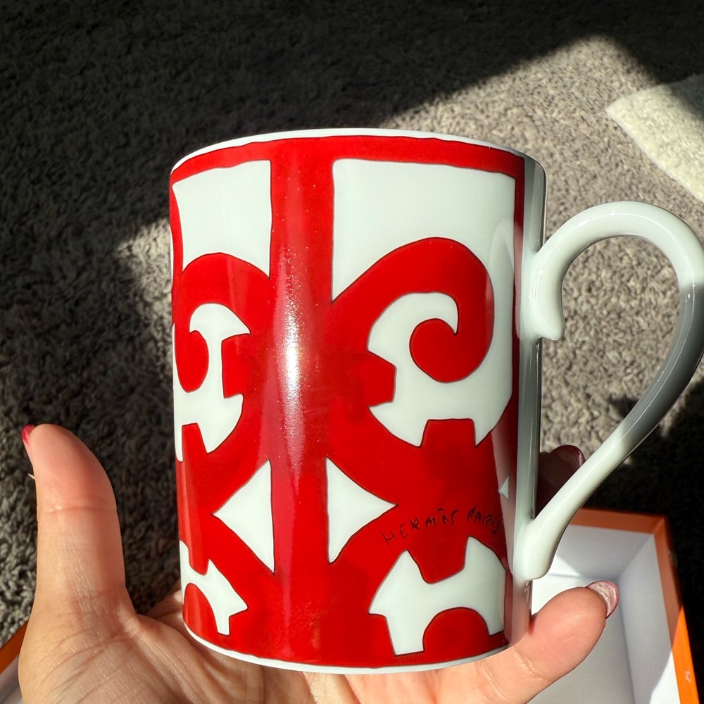 Red and White Mug
